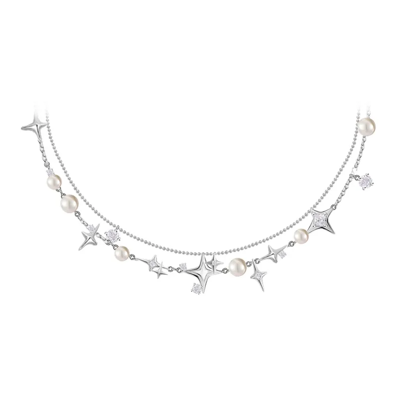 Masw Synthetic Cubic Zirconia Imitation Pearls Necklaces Women's-2