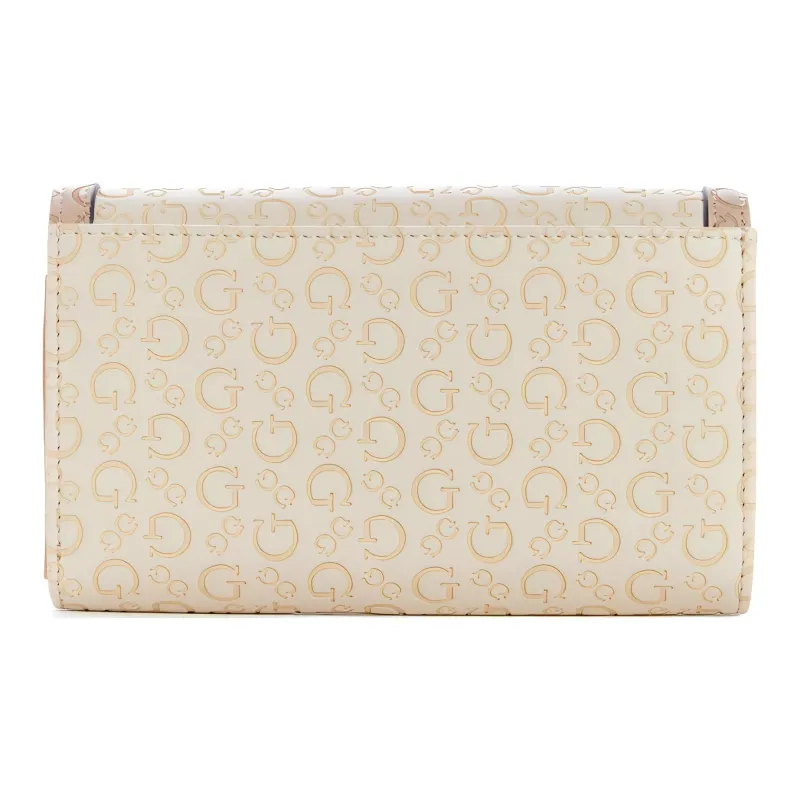 GUESS Faux Leather Wallet Women's Beige Brown-1