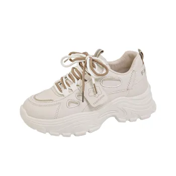 SHENGERLEIDE Abrasion Resistant Height Increasing Low Top Chunky Sneakers Women's