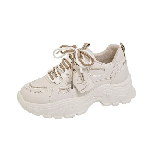 SHENGERLEIDE Abrasion Resistant Height Increasing Low Top Chunky Sneakers Women's