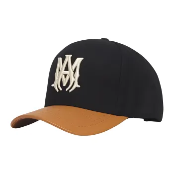 AMIRI Wool Cow Leather Baseball Caps Men's Black