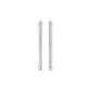 [2 Pcs]Silver Long 10mm Silver Ear Rods