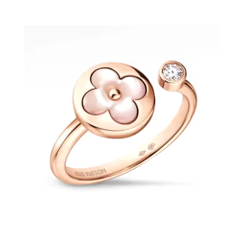 LOUIS VUITTON Color Blossom Mini Sun Ring Pink Gold Pink Mother of Pearl And Diamond-1
