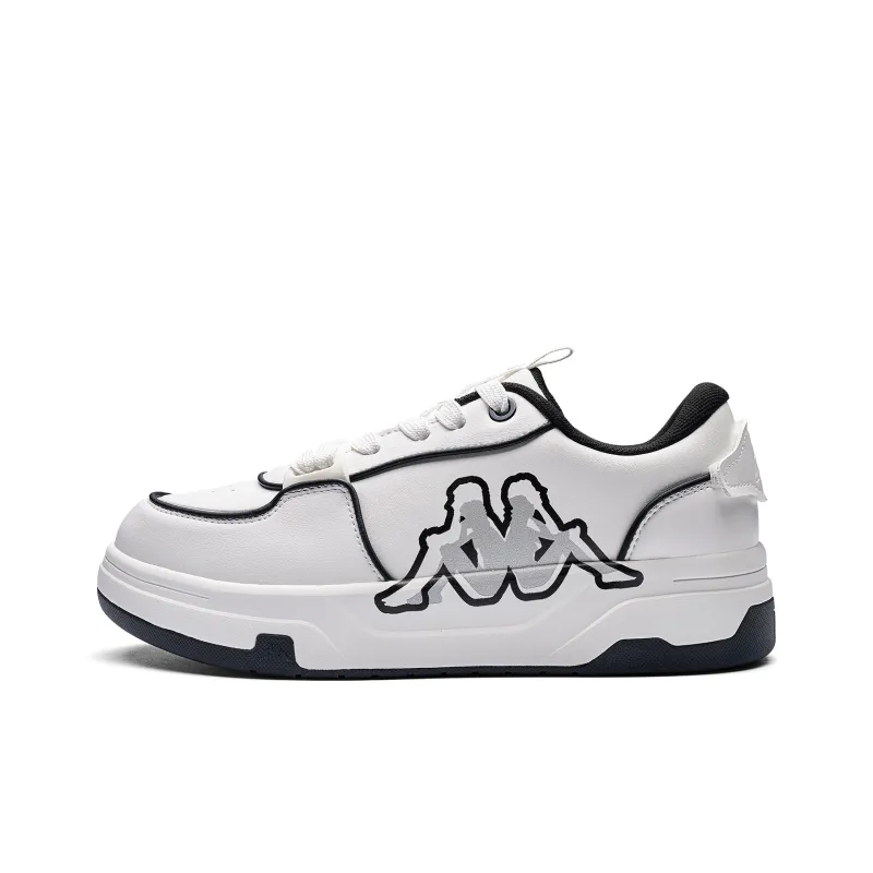 Kappa Panda Print Back to Back Anti Slip Wear Resistant Low Top Skateboard Shoes Unisex White Black-0
