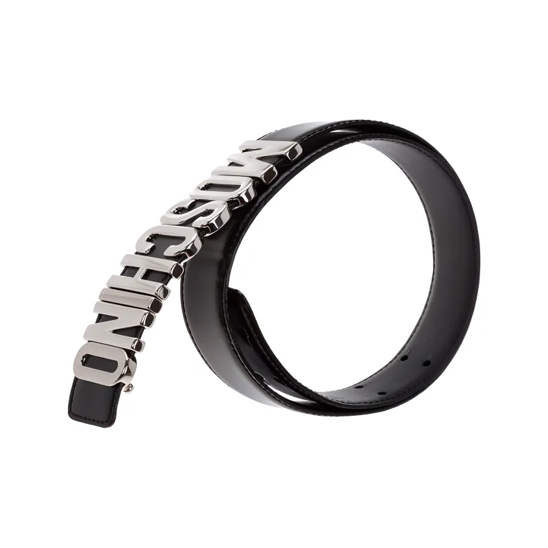 MOSCHINO Calf Leather Logo Belt-2