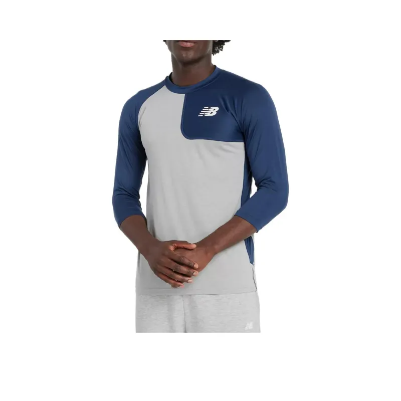 New Balance LS T Shirt Men's Gray Blue-0