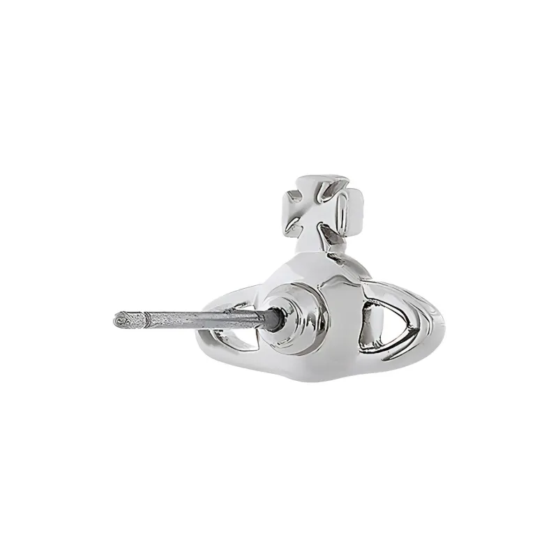 Vivienne Westwood Crystal Stud Earrings Unisex Silver-1