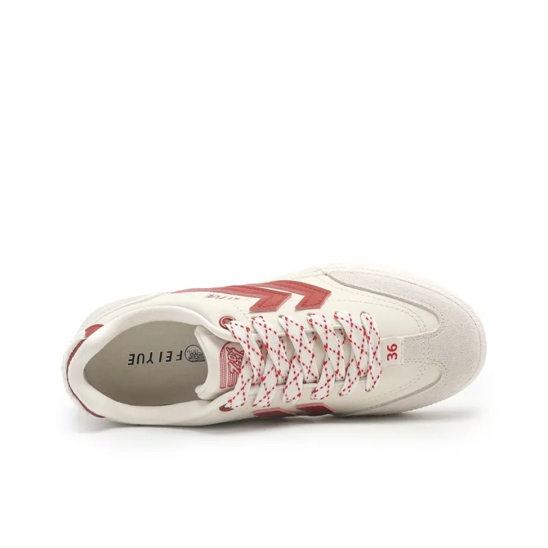 Feiyue German Army Trainers Wear resistant And Lightweight Low Top Skateboard Shoes Unisex Beige Gray Red-3