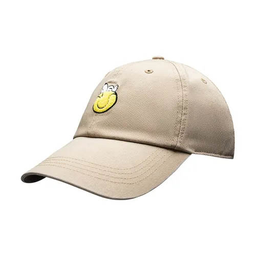 Anta Cotton Fabric Baseball Caps Unisex Brown Wood Khaki