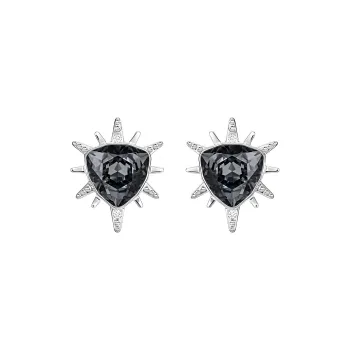 Swarovski Stud Earrings Women's Silver Black
