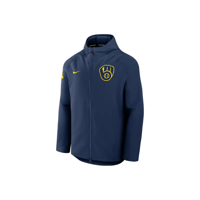 Nike Milwaukee Brewers Authentic Collection Men's Nike Therma Mlb Full Zip Jacket-0
