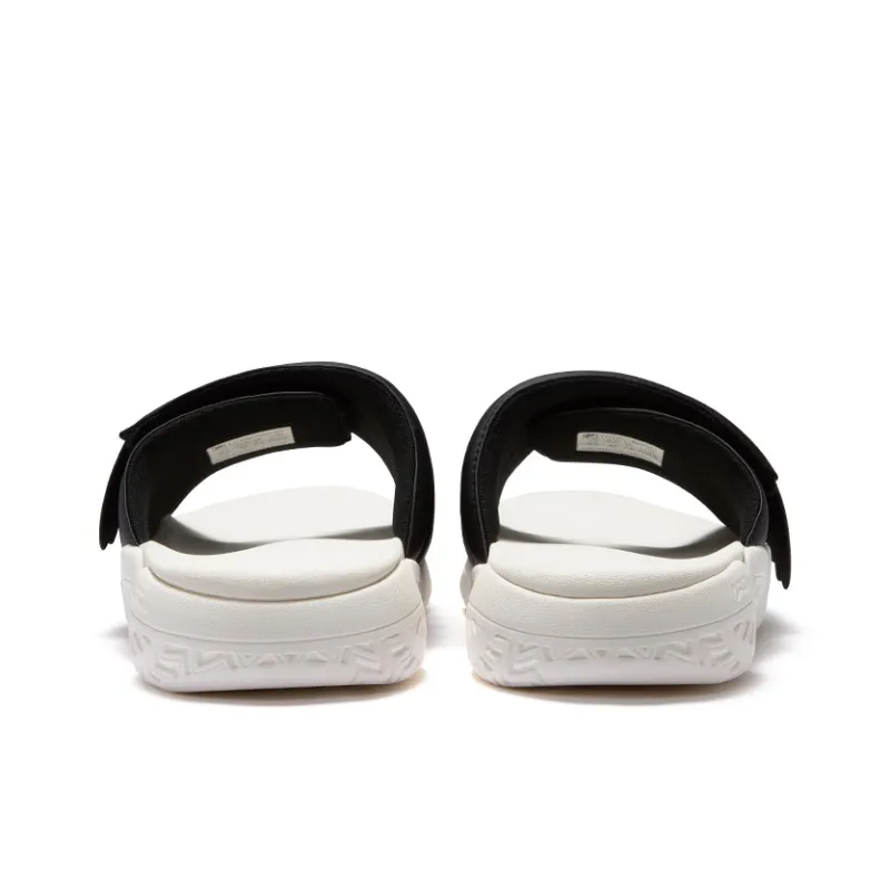FILA FUSION BARRICADE Bread Slippers Slip Resistant Slide Slippers Men's Black Snow White-3