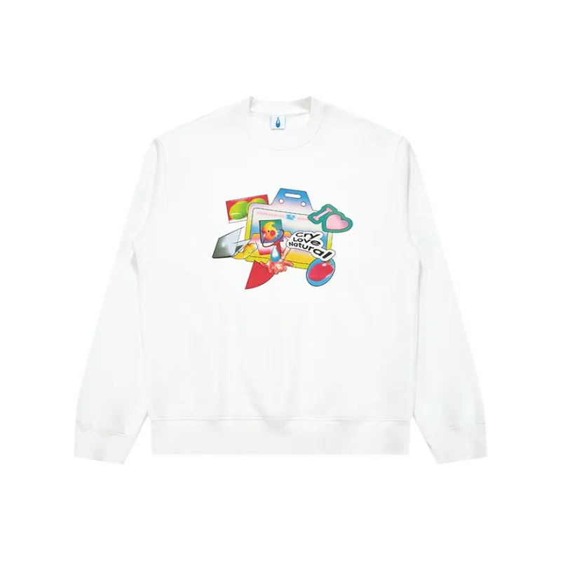 Crying Center Sweatshirt Unisex Ecru-0