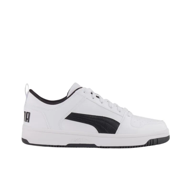 PUMA Rebound Layup Low Top Casual Shoes Unisex White Black-1