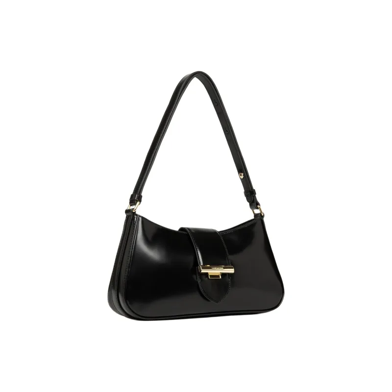Lancaster Smooth Cow Leather Shoulder Bag Women's Black-1