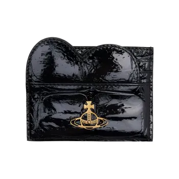 Vivienne Westwood Patent Leather Card Holder Men's Black