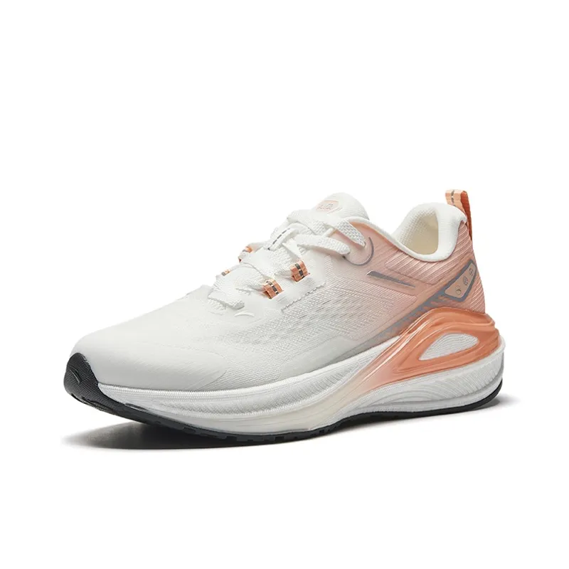 CHAOJIANTA Anti Slip Wear Resistant Low Top Casual Running Shoes Women's White Orange-1