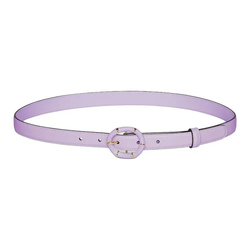 GUCCI Leather Belts Women's Light Purple Width 2CM-0