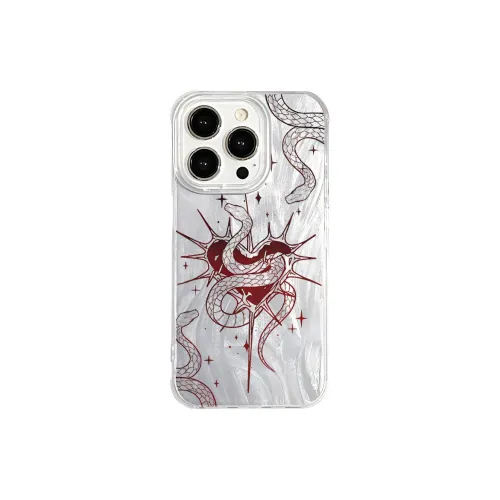 Sopi Acrylic Material Gothic Thorn Heart Snake Phone Cases Compatible With IPhone 16/15 Pro Max/Apple 13/14 Pro/Max