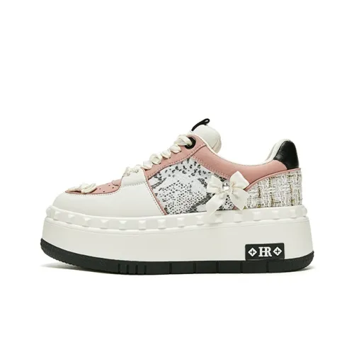 HR Low Top Skateboard Shoes Women's Beige Pink