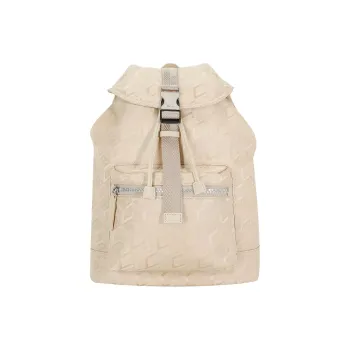MCM Nylon Backpack Small Size Women's Beige