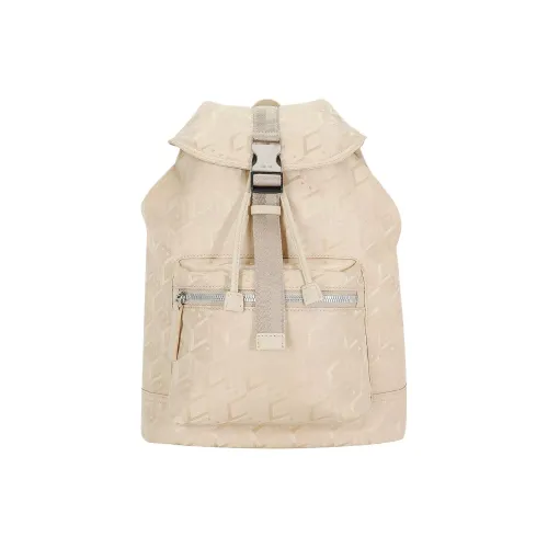 MCM Nylon Backpack Small Size Women's Beige