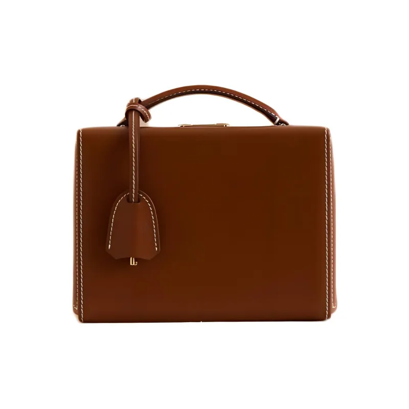 MARK CROSS Calfskin Shoulder Bag Crossbody Bag Handbag Women's Brown-0