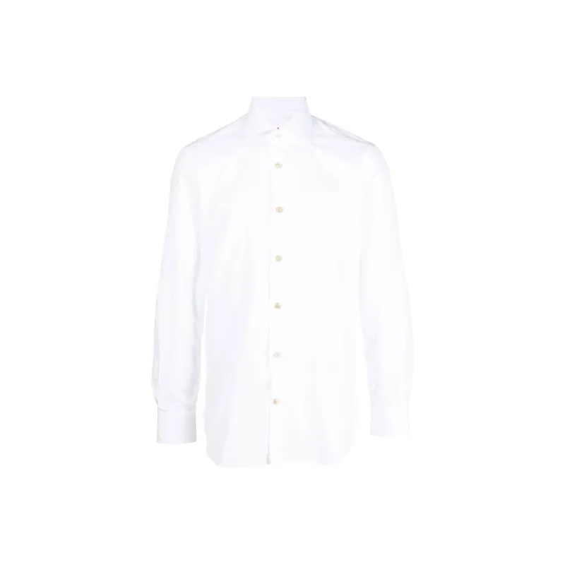 KITON Mother-of-pearl Button Cotton Shirt-0
