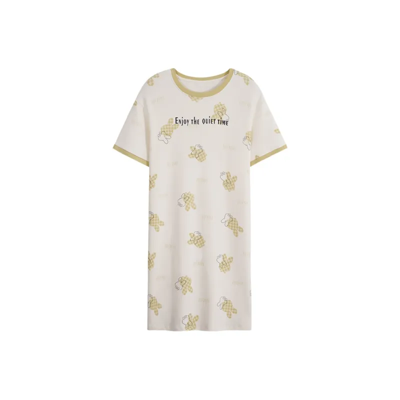 FENTENGCARE Nightgown Women's White-0