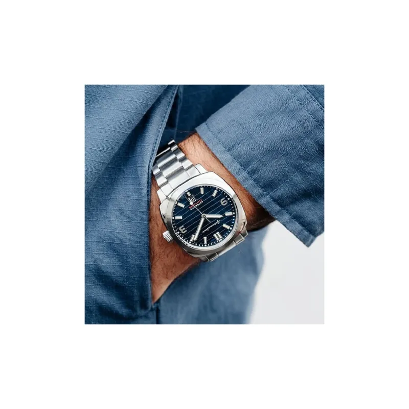 SPINNAKER HULL Collection Wrist Watch Automatic Mechanical Movement Stainless Steel Strap 42mm Blue Dial Men's Watches-4