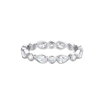 De Beers 18kt White Gold Petal Diamond Band Ring