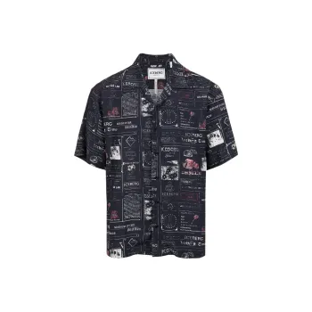 Iceberg Pattern Printed Short Sleeved Shirt