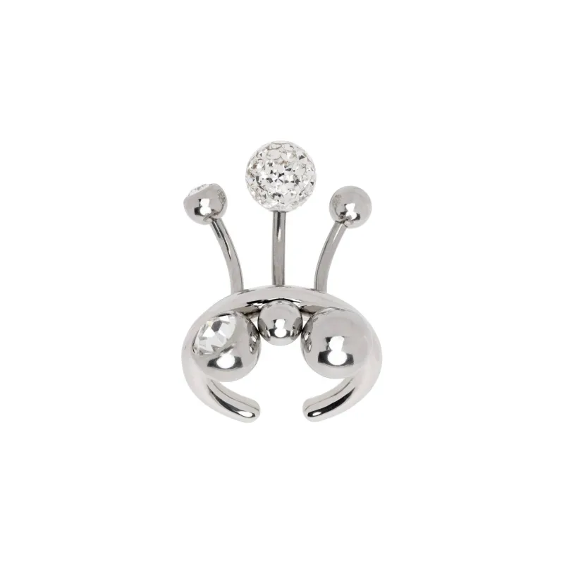 JUSTINE CLENQUET Palladium Plated Brass With Crystal Rings Women's Silver-0