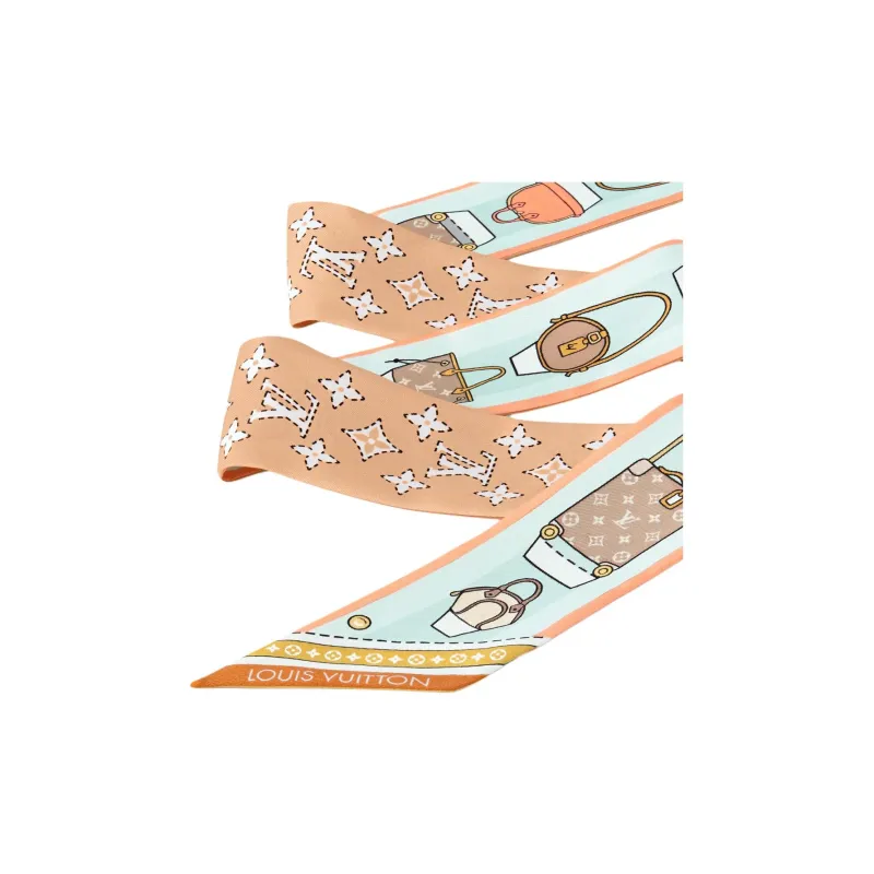 LOUIS VUITTON Silk Scarves Women's Beige-2