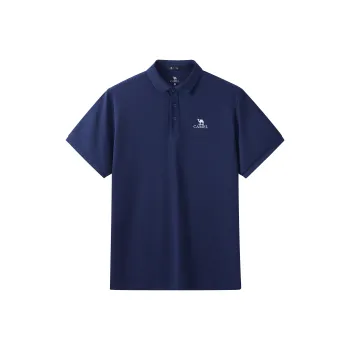 CAMEL Breathable Stretch Mercerized Cotton Pique Short Sleeved Top Polo Shirt Men's