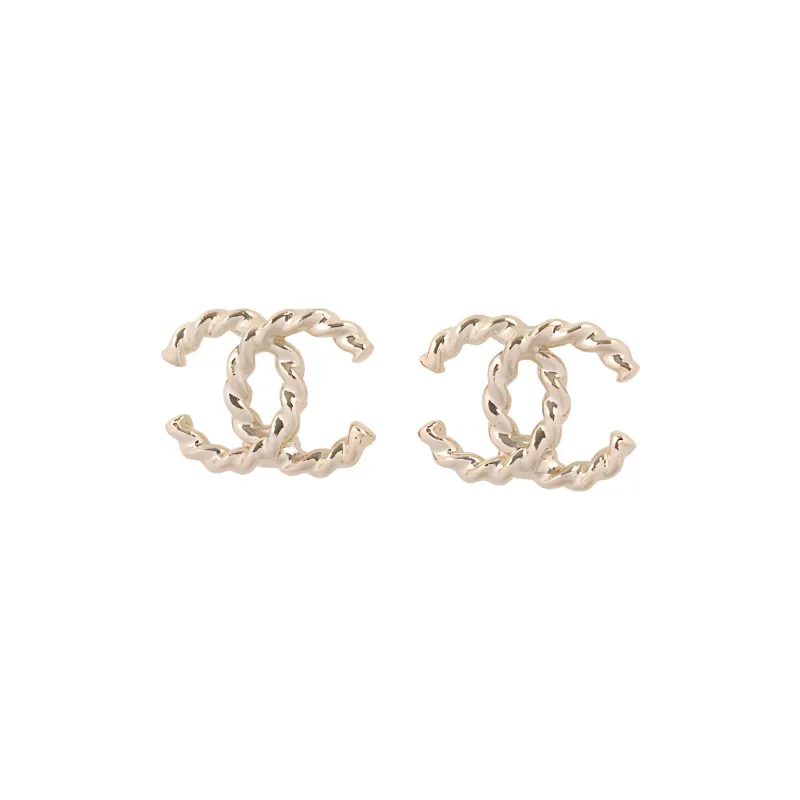 CHANEL Metal Stud Earrings Women's Gold-1