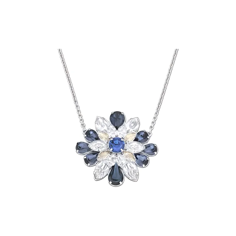 Swarovski Crystal Alloy Gold-Plated Silver-Plated Necklaces Unisex Silver-2