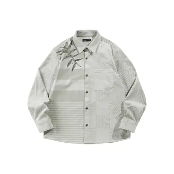 PEACEBIRD MEN Shirts Men Light Gray Green 1