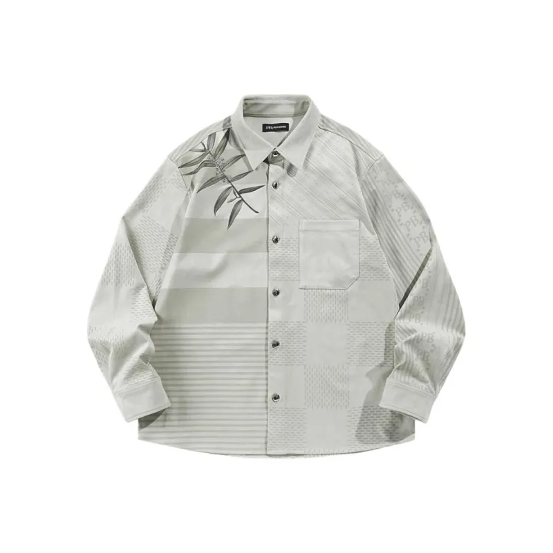 PEACEBIRD MEN Shirts Men Light Gray Green 1-0