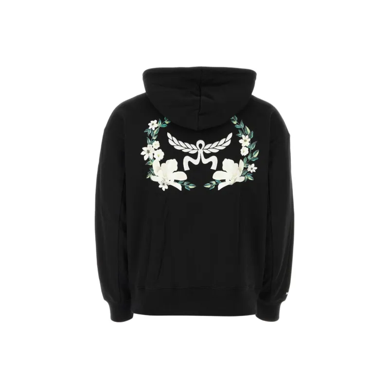 MCM Logo Detailed Drawstring Hoodie-1