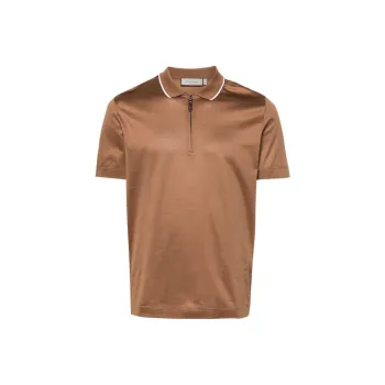 Canali Half zip Jersey Polo Shirt