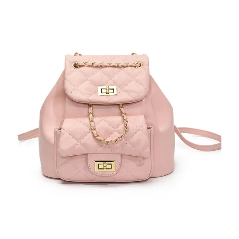 Yalu PU Backpack Regular Women's Black/Pink/Red/White-8