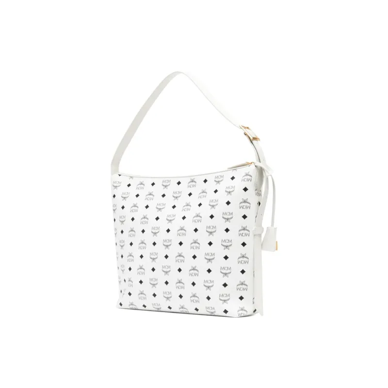 MCM Leather Handbag, Shoulder Bag Tubas Women's White-1