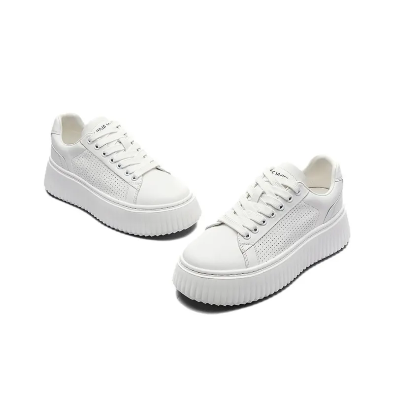 NINE WEST Low Top Skateboard Shoes Women's White-5