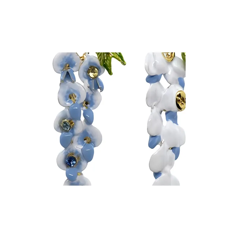 LES NEREIDES Gold Plated Stud Earrings Women's Blue-4