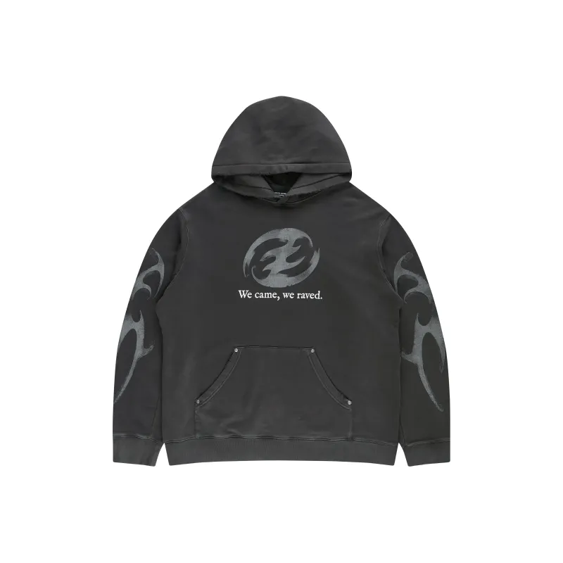 Createexploreexpandconquer Distressed effect Printed Hoodie-0