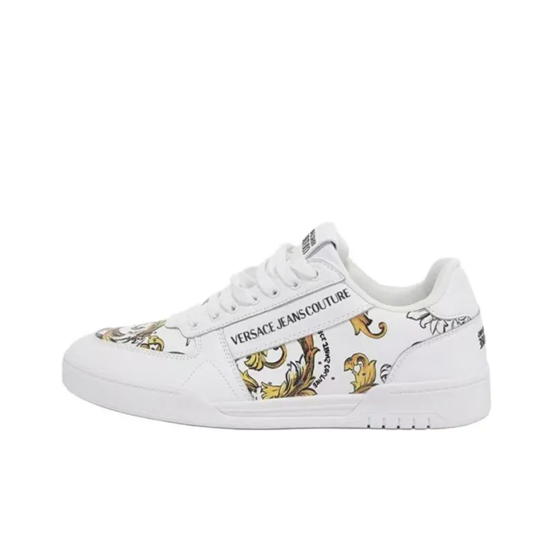 VERSACE JEANS COUTURE Brooklyn Low Top Skateboard Shoes Men's White-0
