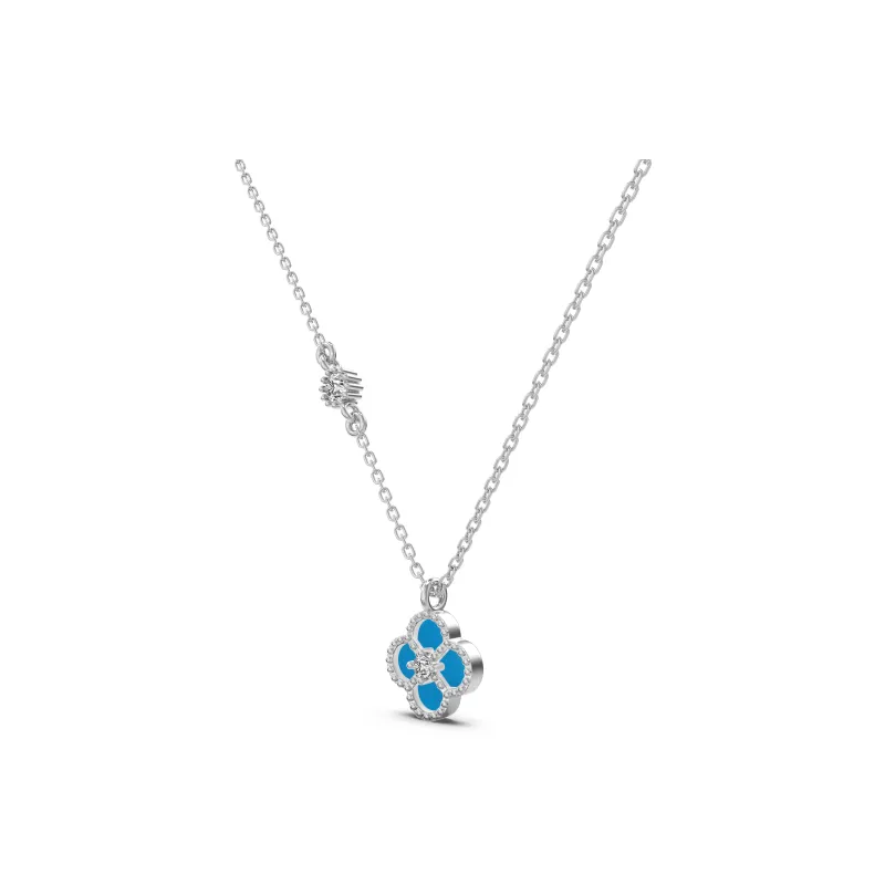 KAILEIFU S925 Silver Necklaces Women's Black/White-17