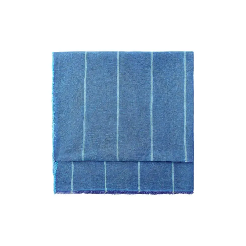 ZARA Linen Knit Scarves Women's Blue-0