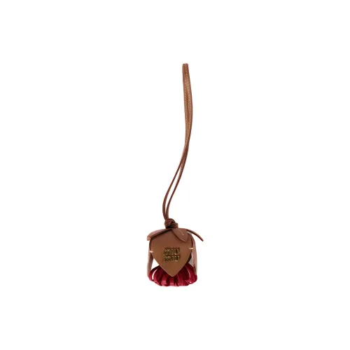 MIU MIU Metal Calf Leather Pendants Unisex Red